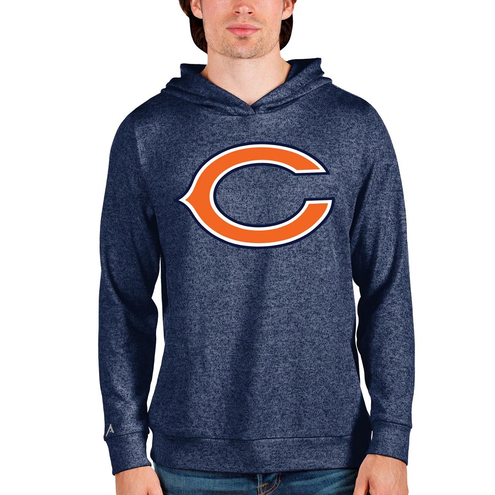 Chicago Bears Antigua Team Absolute Pullover Hoodie - Heathered Navy