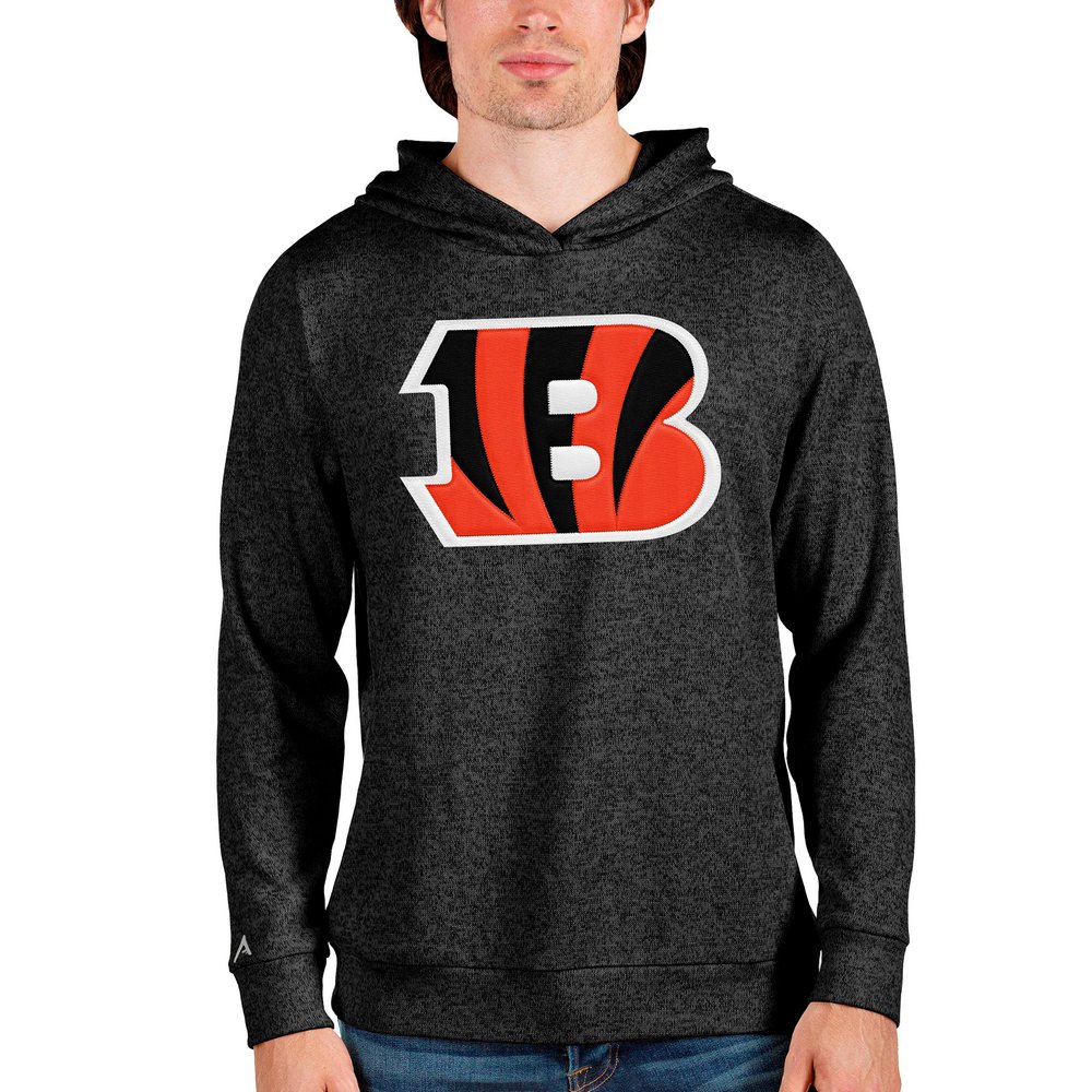 Cincinnati Bengals Antigua Team Absolute Pullover Hoodie - Heathered Black