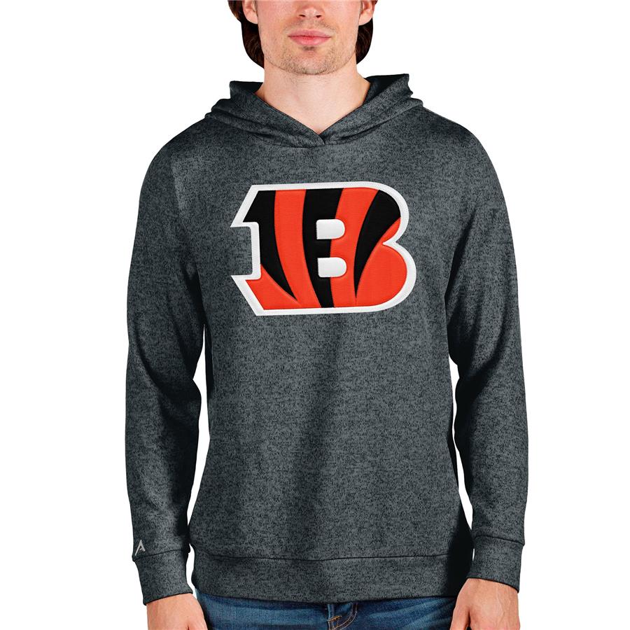 Cincinnati Bengals Antigua Team Absolute Pullover Hoodie - Heathered Charcoal