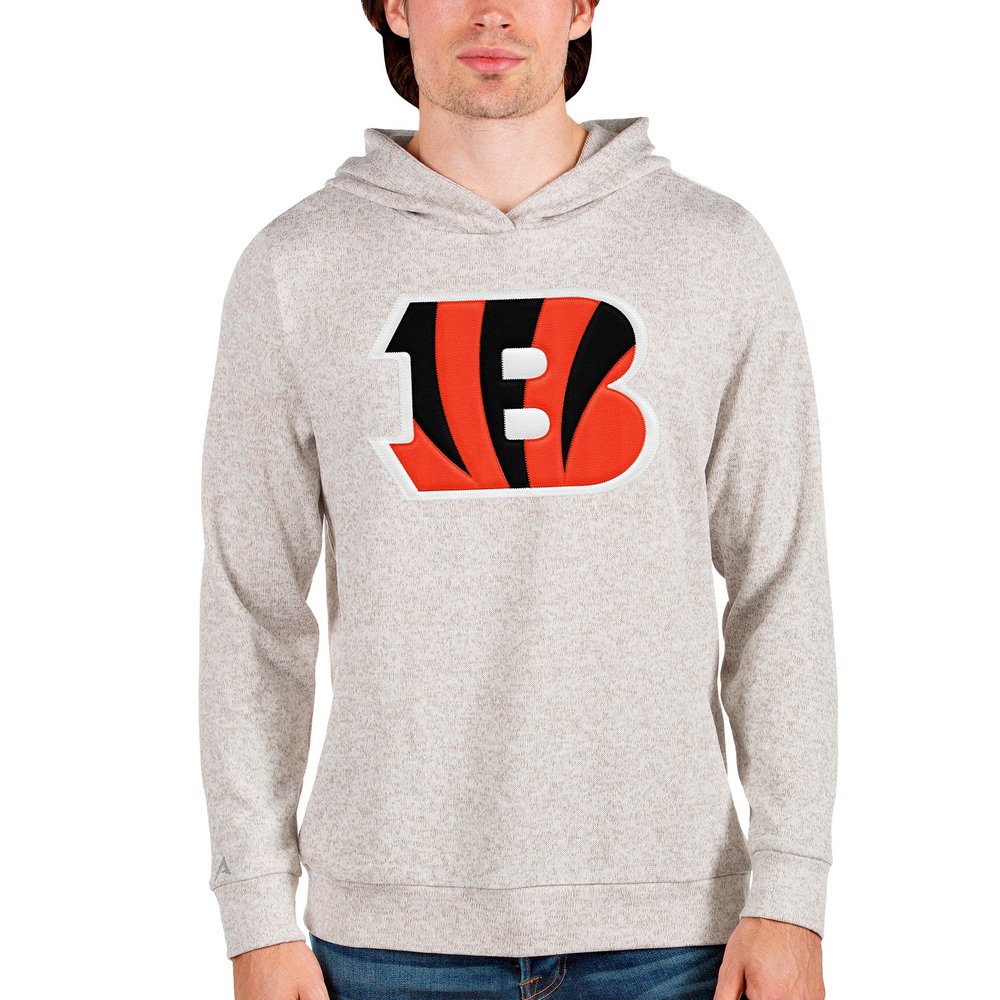 Cincinnati Bengals Antigua Team Absolute Pullover Hoodie - Oatmeal