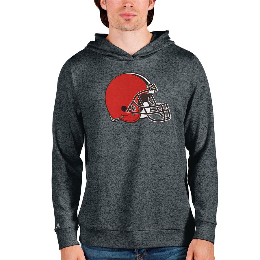 Cleveland Browns Antigua Team Absolute Pullover Hoodie - Heathered Charcoal