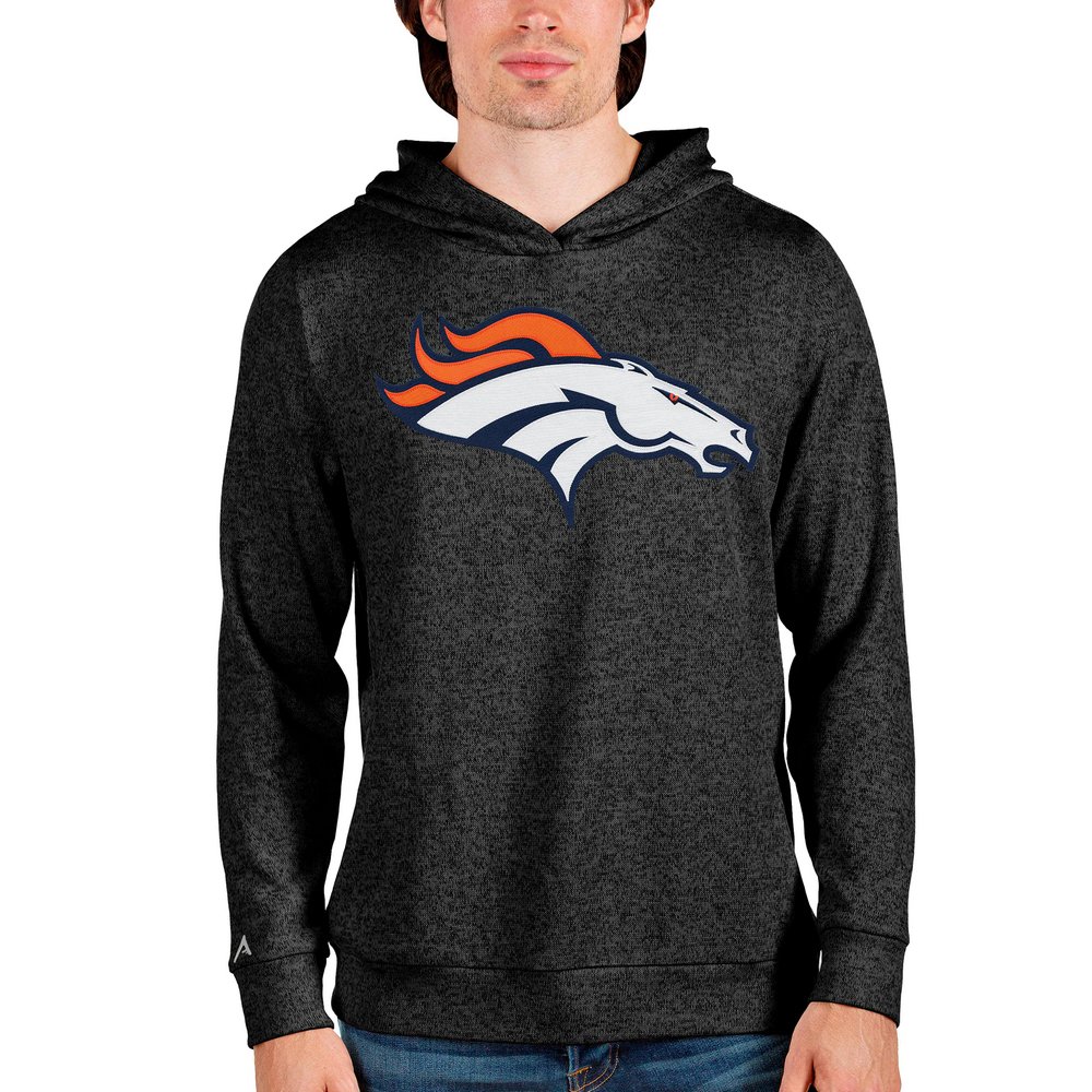 Denver Broncos Antigua Team Absolute Pullover Hoodie - Heathered Black