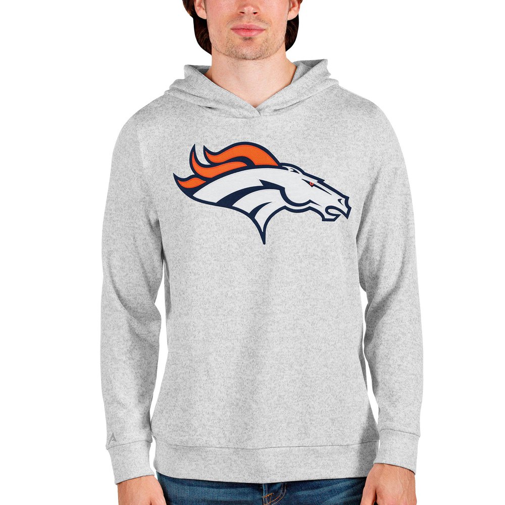 Denver Broncos Antigua Team Absolute Pullover Hoodie - Heathered Gray