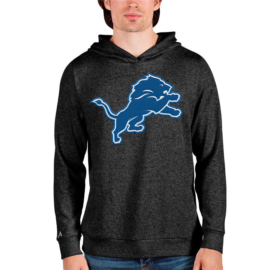 Detroit Lions Antigua Team Absolute Pullover Hoodie - Heathered Black