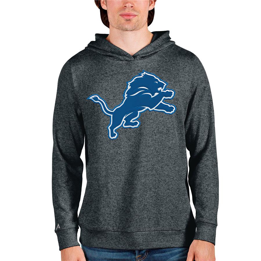 Detroit Lions Antigua Team Absolute Pullover Hoodie - Heathered Charcoal