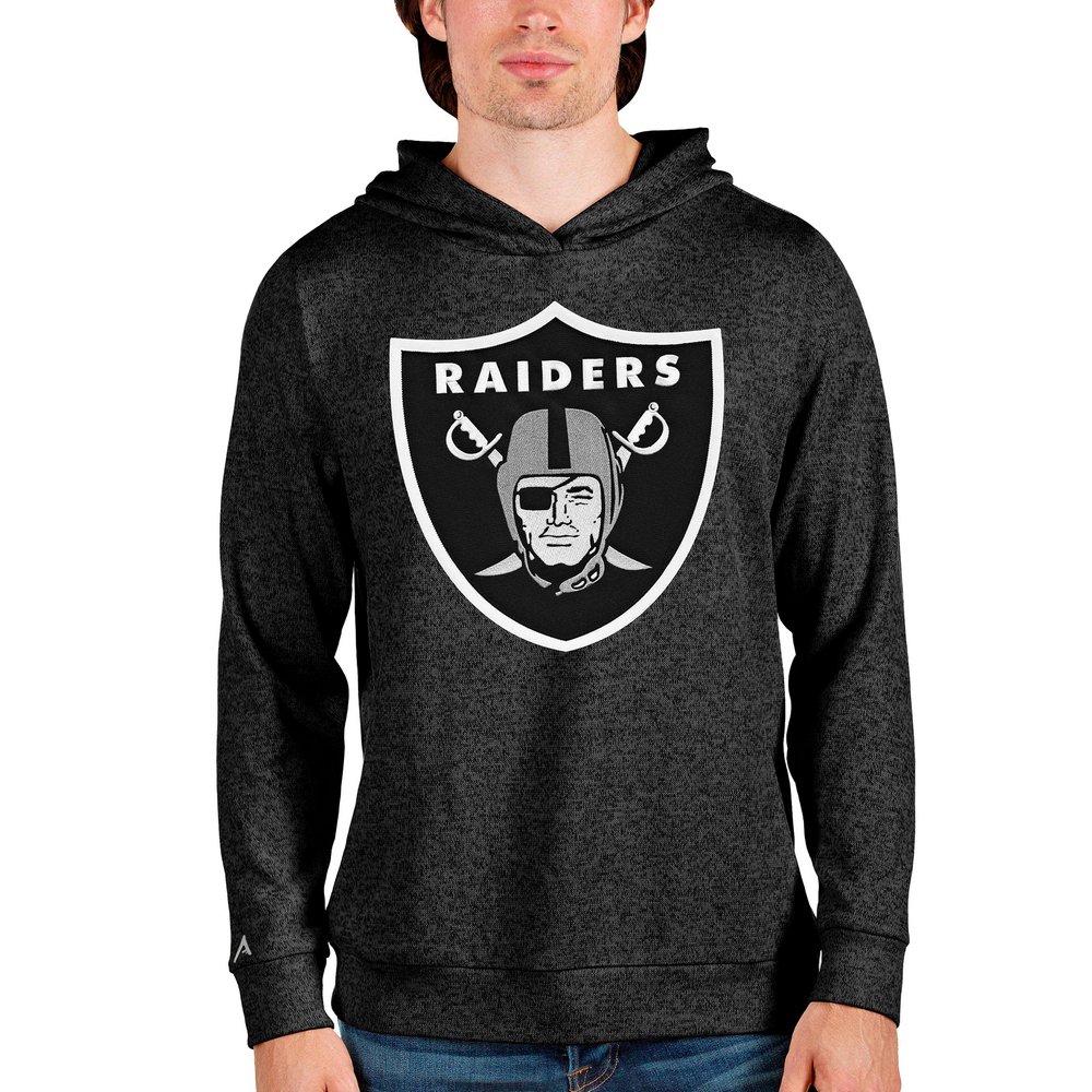 Las Vegas Raiders Antigua Team Absolute Pullover Hoodie - Heathered Black
