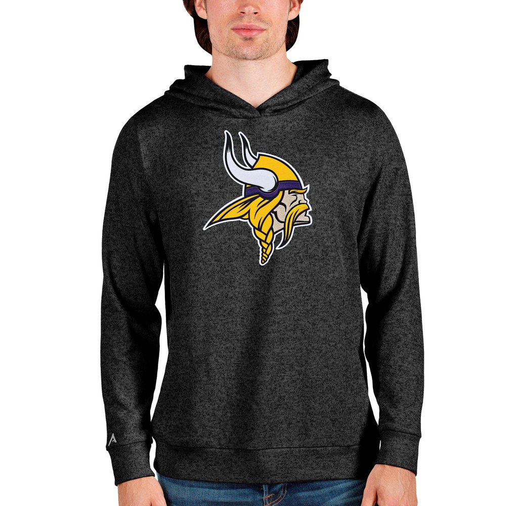 Minnesota Vikings Antigua Team Absolute Pullover Hoodie - Heathered Black