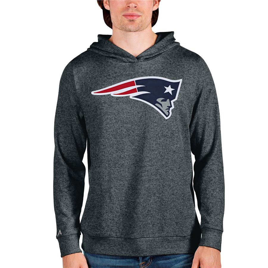 New England Patriots Antigua Team Absolute Pullover Hoodie - Heathered Charcoal