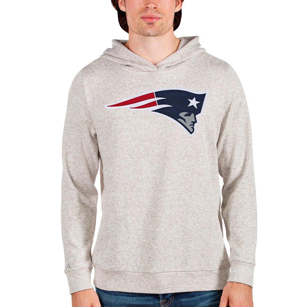 New England Patriots Antigua Team Absolute Pullover Hoodie - Oatmeal