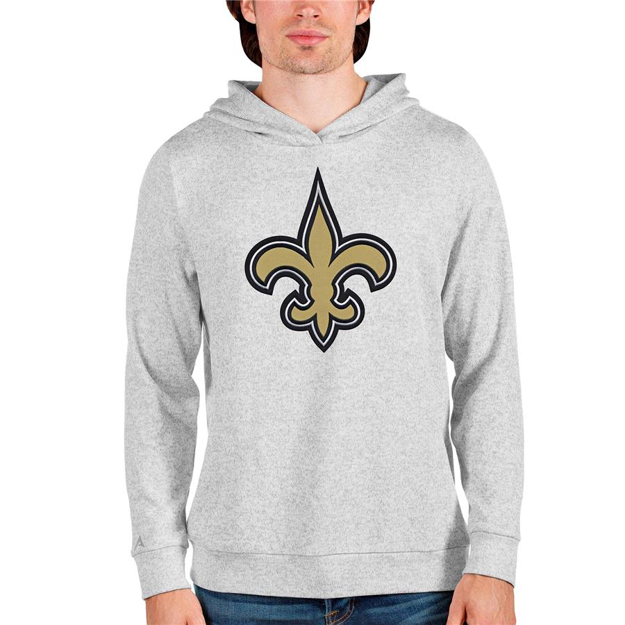 New Orleans Saints Antigua Team Absolute Pullover Hoodie - Heathered Gray