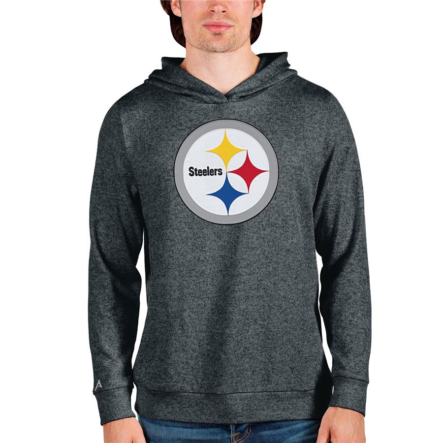 Pittsburgh Steelers Antigua Team Absolute Pullover Hoodie - Heathered Charcoal