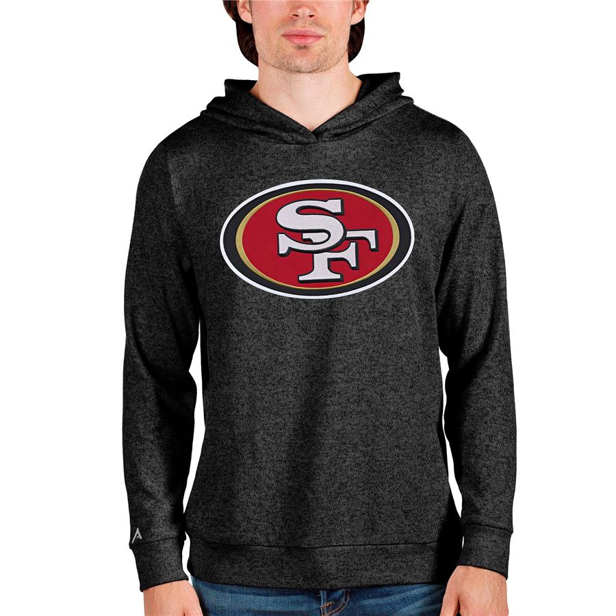 San Francisco 49ers Antigua Team Absolute Pullover Hoodie - Heathered Black