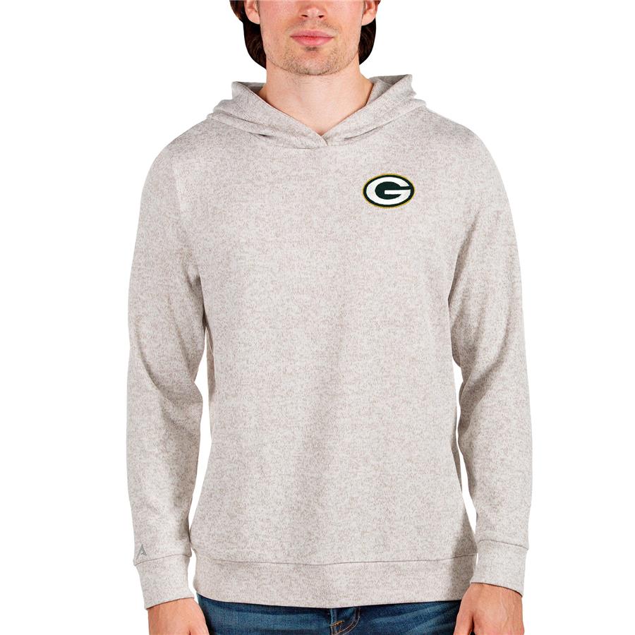 Green Bay Packers Antigua Absolute Pullover Hoodie - Oatmeal