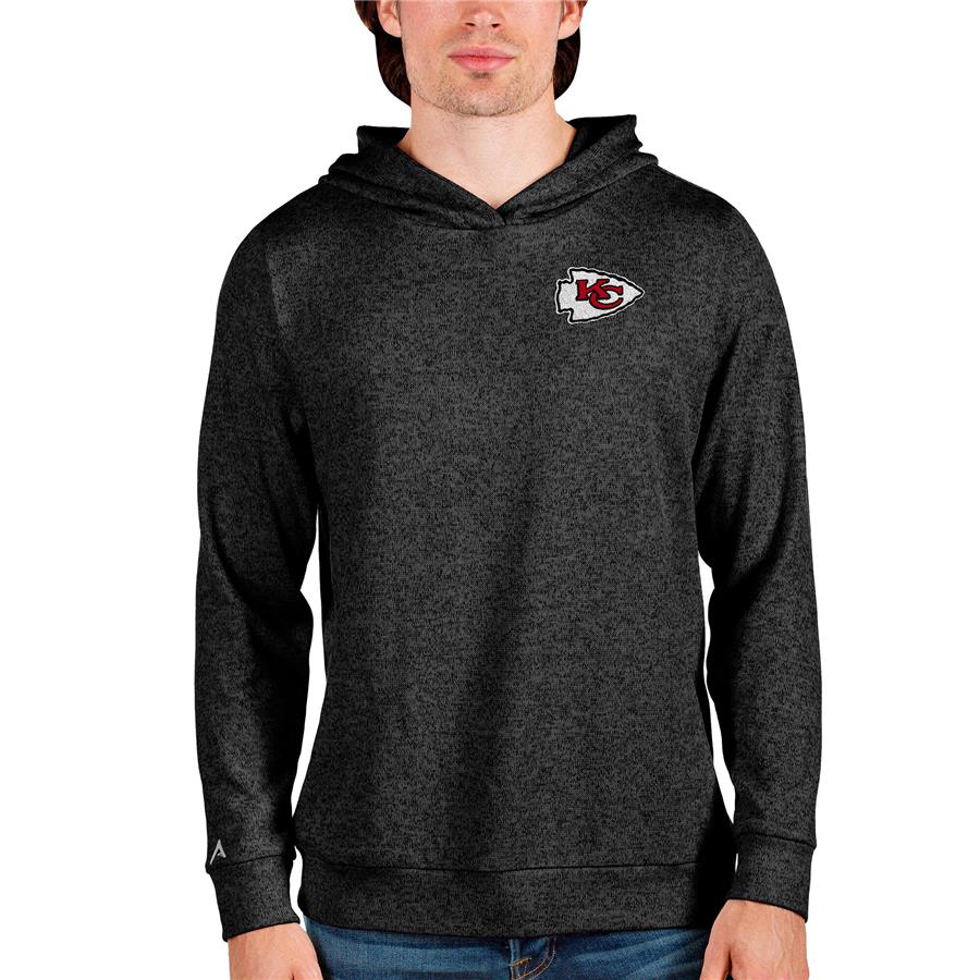 Kansas City Chiefs Antigua Absolute Pullover Hoodie - Heathered Black
