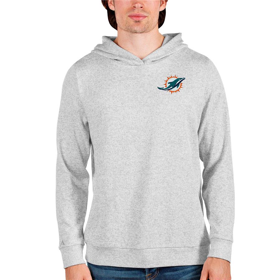 Miami Dolphins Antigua Absolute Pullover Hoodie - Heathered Gray