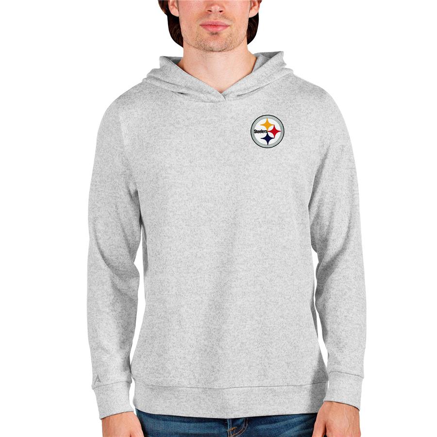 Pittsburgh Steelers Antigua Absolute Pullover Hoodie - Heathered Gray
