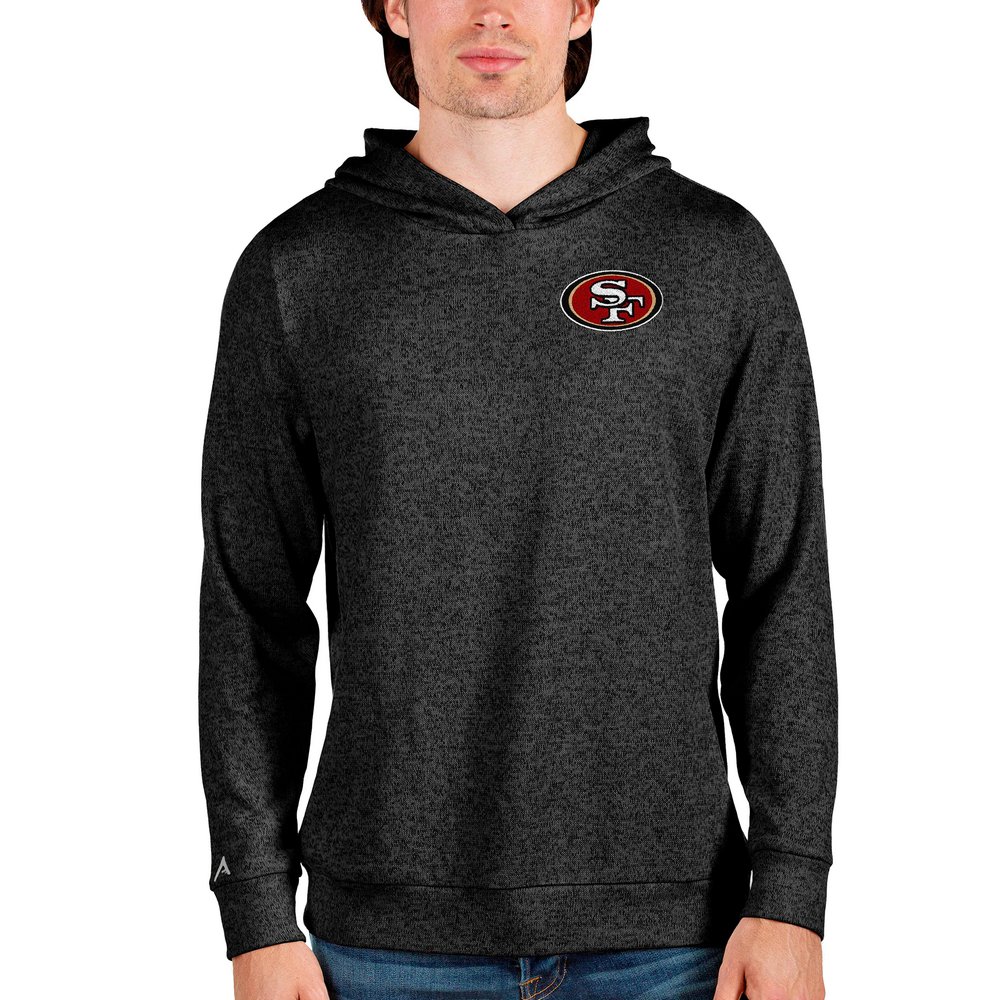 San Francisco 49ers Antigua Absolute Pullover Hoodie - Heathered Black