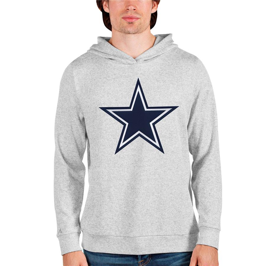 Dallas Cowboys Antigua Absolute Logo Pullover Hoodie - Heathered Gray