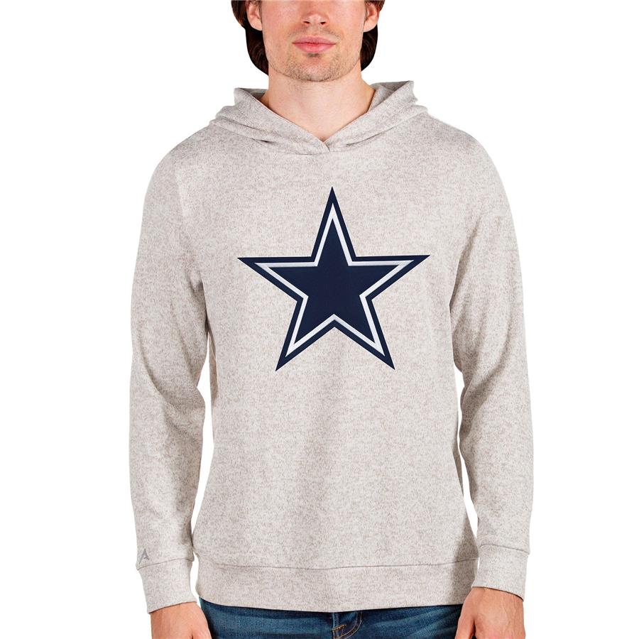 Dallas Cowboys Antigua Absolute Logo Pullover Hoodie - Oatmeal