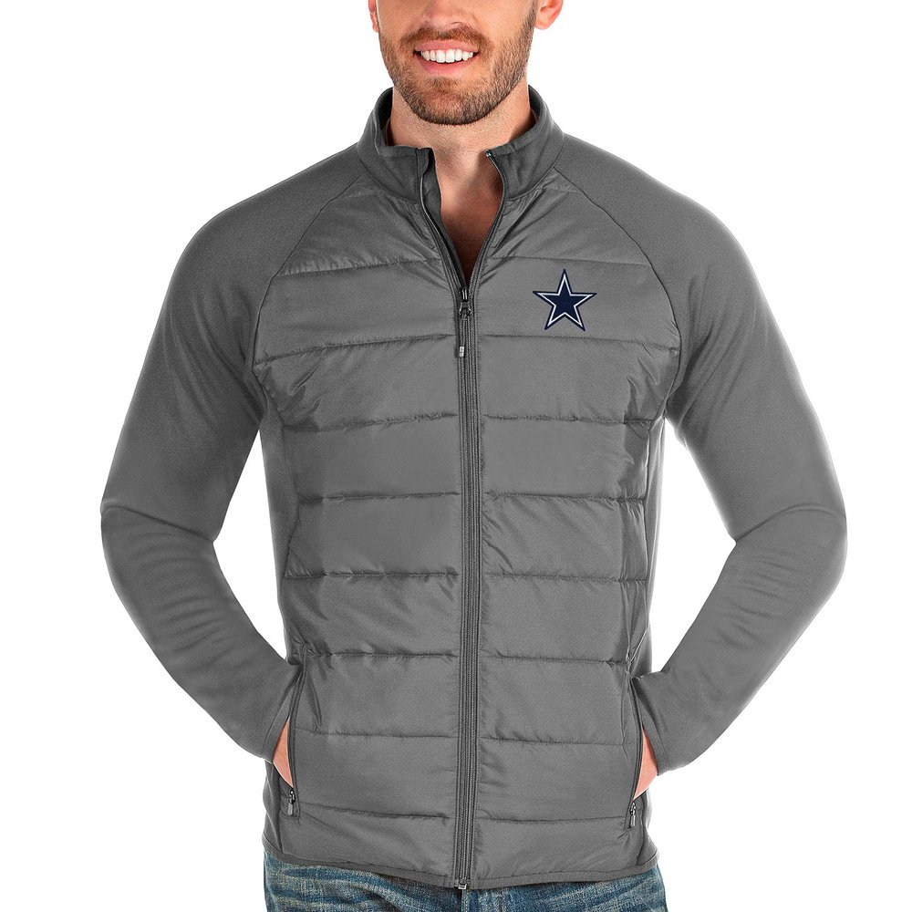 Dallas Cowboys Antigua Altitude Quilted Full-Zip Jacket - Steel