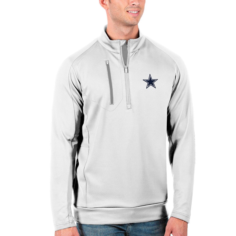 Dallas Cowboys Antigua Generation Quarter-Zip Pullover Jacket - White