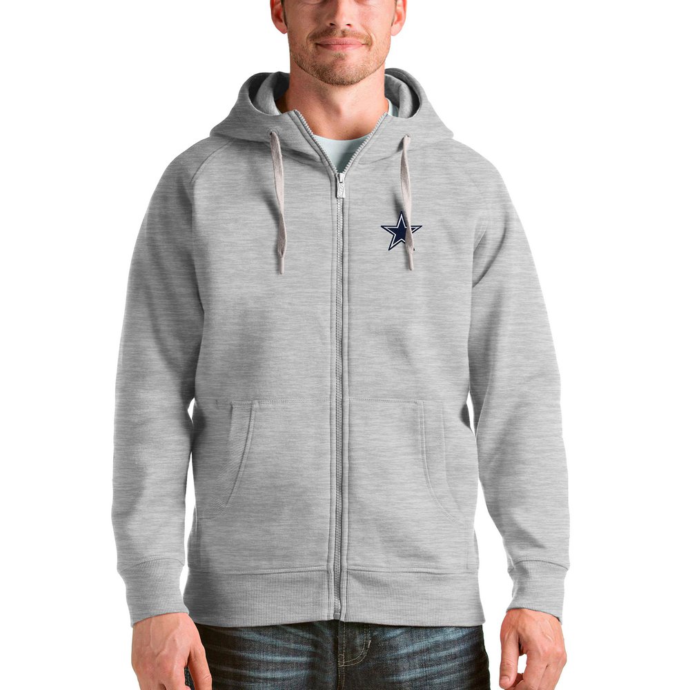 Dallas Cowboys Antigua Victory Full-Zip Hoodie - Heathered Gray