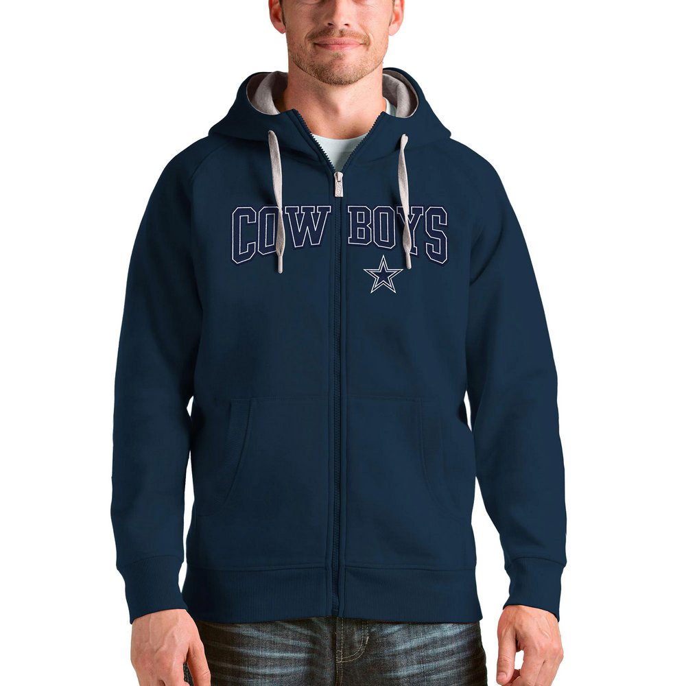 Dallas Cowboys Antigua Team Victory Full-Zip Hoodie - Navy