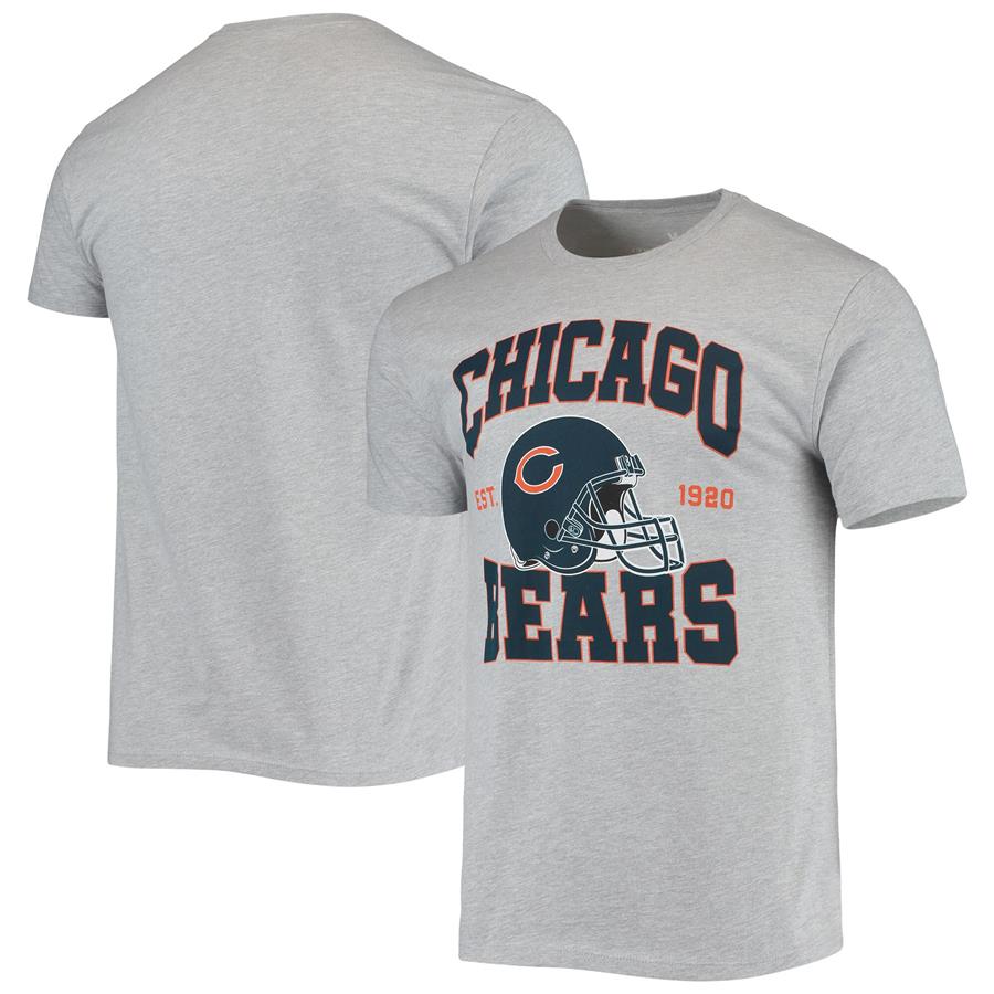 Chicago Bears Junk Food Helmet T-Shirt - Heathered Gray
