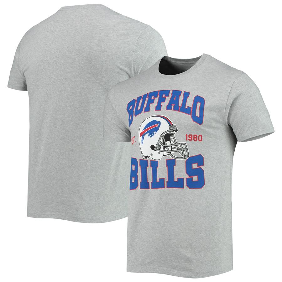 Buffalo Bills Junk Food Helmet T-Shirt - Heathered Gray