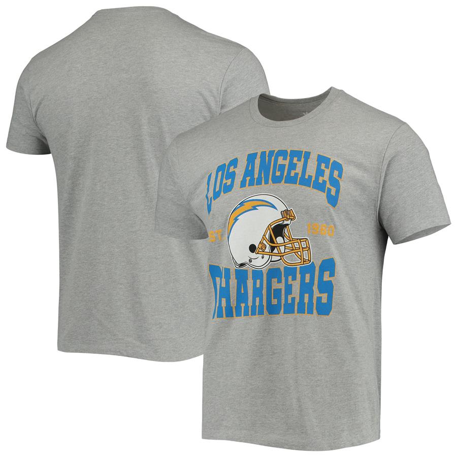 Футболка Los Angeles Chargers Junk Food Helmet (серый меланж)
