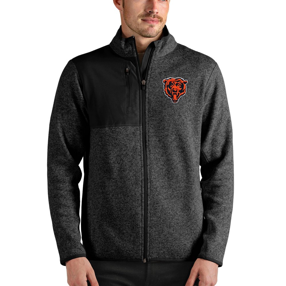 Chicago Bears Antigua Bear Head Fortune Full-Zip Jacket - Black