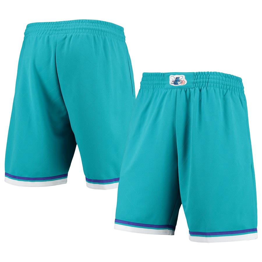 Charlotte Hornets Mitchell & Ness 1992 Hardwood Classics 75th Anniversary Swingman Shorts - Teal
