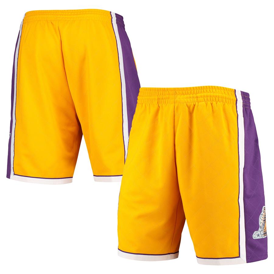 Los Angeles Lakers Mitchell & Ness 2009 Hardwood Classics 75th Anniversary Swingman Shorts - Gold