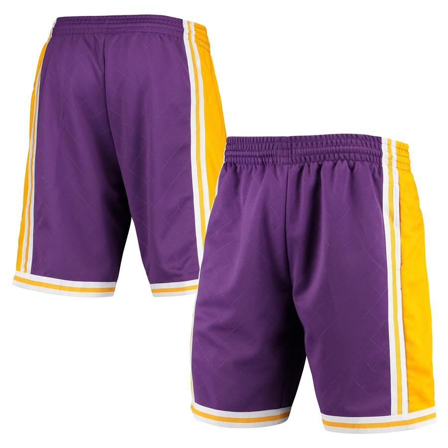 Los Angeles Lakers Mitchell & Ness 1984 Hardwood Classics 75th Anniversary Swingman Shorts - Purple