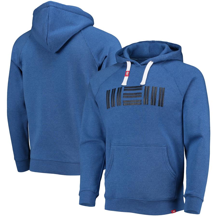 Memphis Grizzlies Sportiqe Olsen Raglan Tri-Blend Pullover Hoodie - Heathered Royal