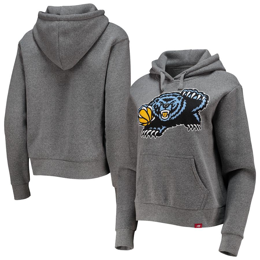 Memphis Grizzlies Sportiqe Women's Moments Mixtape Ava Tri-Blend Pullover Hoodie - Gray