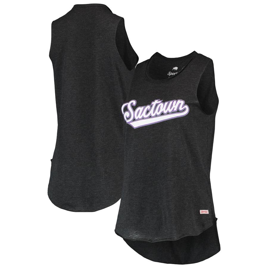 Женская майка Sacramento Kings Sportiqe Sactown Janie Tri-Blend (чёрный)