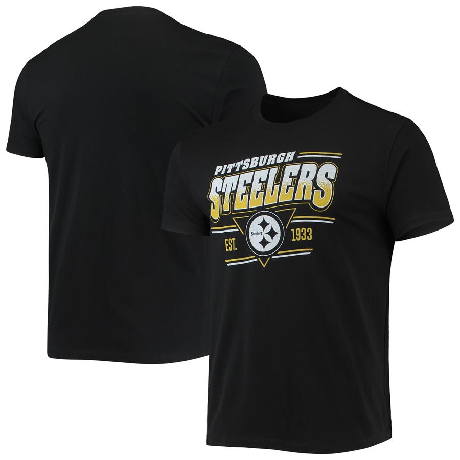 Pittsburgh Steelers Junk Food Throwback T-Shirt - Black