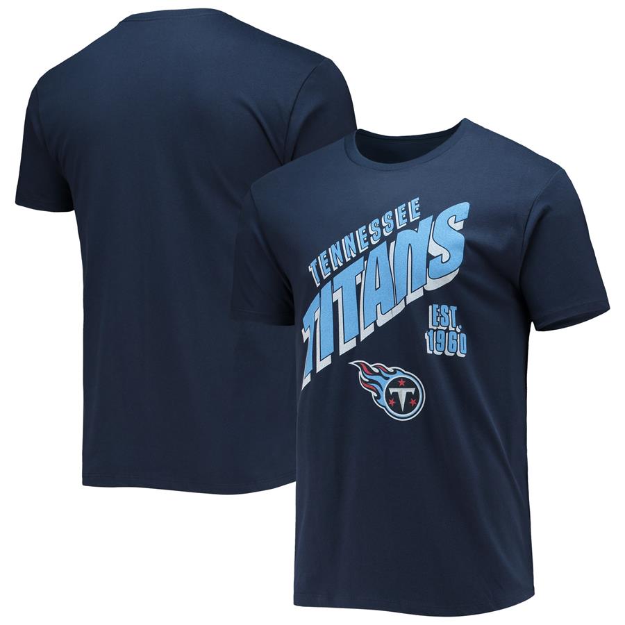Tennessee Titans Junk Food Slant T-Shirt - Navy