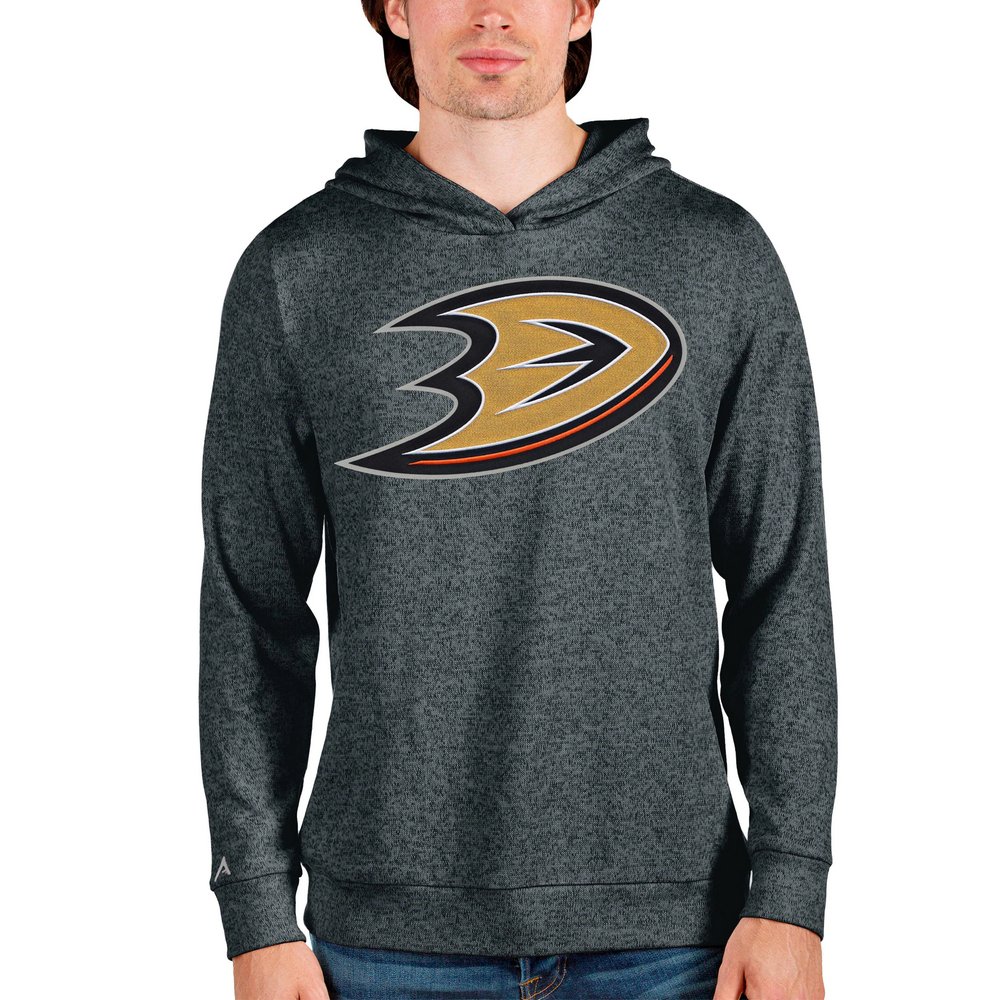 Anaheim Ducks Antigua Absolute Pullover Hoodie - Heathered Charcoal