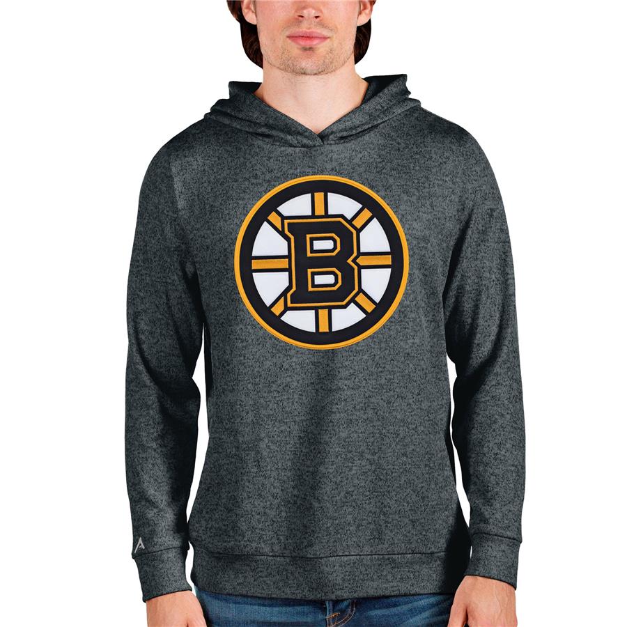 Boston Bruins Antigua Absolute Pullover Hoodie - Heathered Charcoal