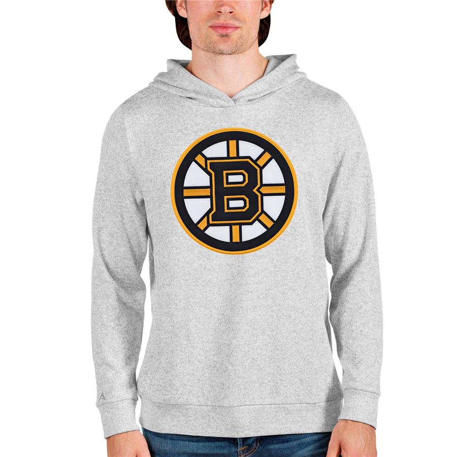 Boston Bruins Antigua Absolute Pullover Hoodie - Heathered Gray