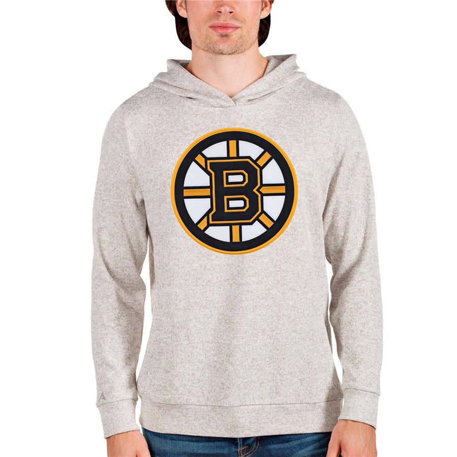 Boston Bruins Antigua Absolute Pullover Hoodie - Oatmeal