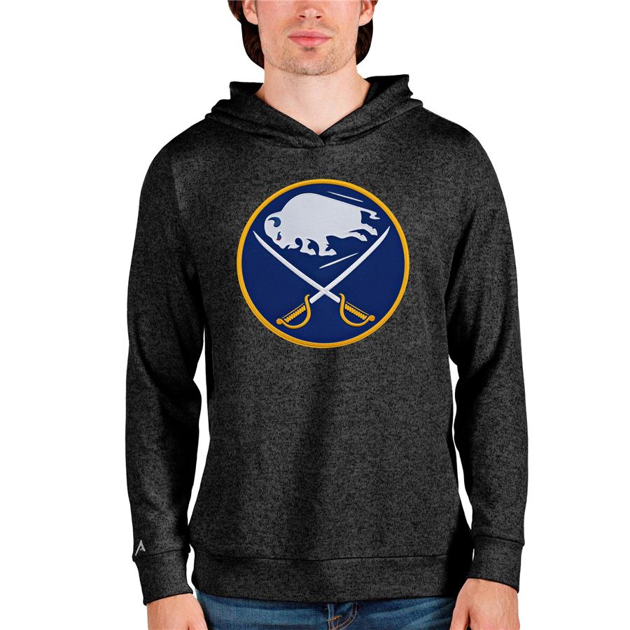 Buffalo Sabres Antigua Absolute Pullover Hoodie - Heathered Black