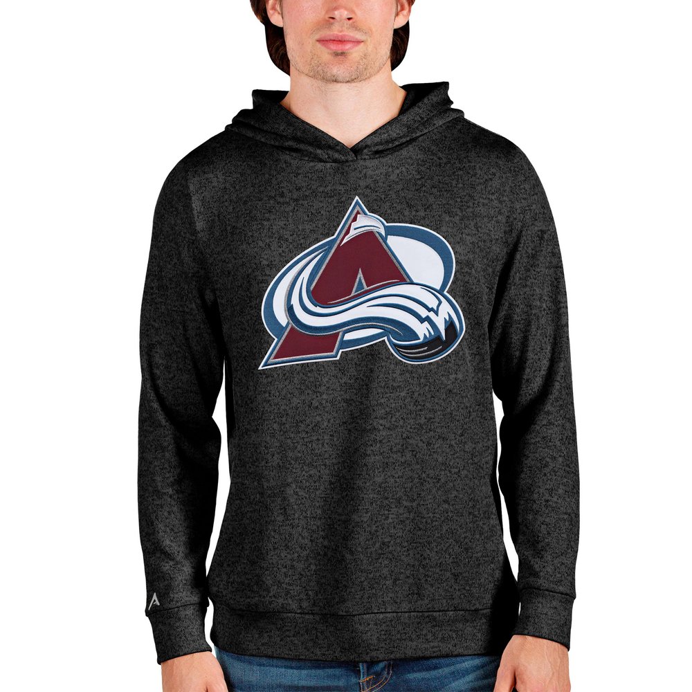 Colorado Avalanche Antigua Absolute Pullover Hoodie - Heathered Black
