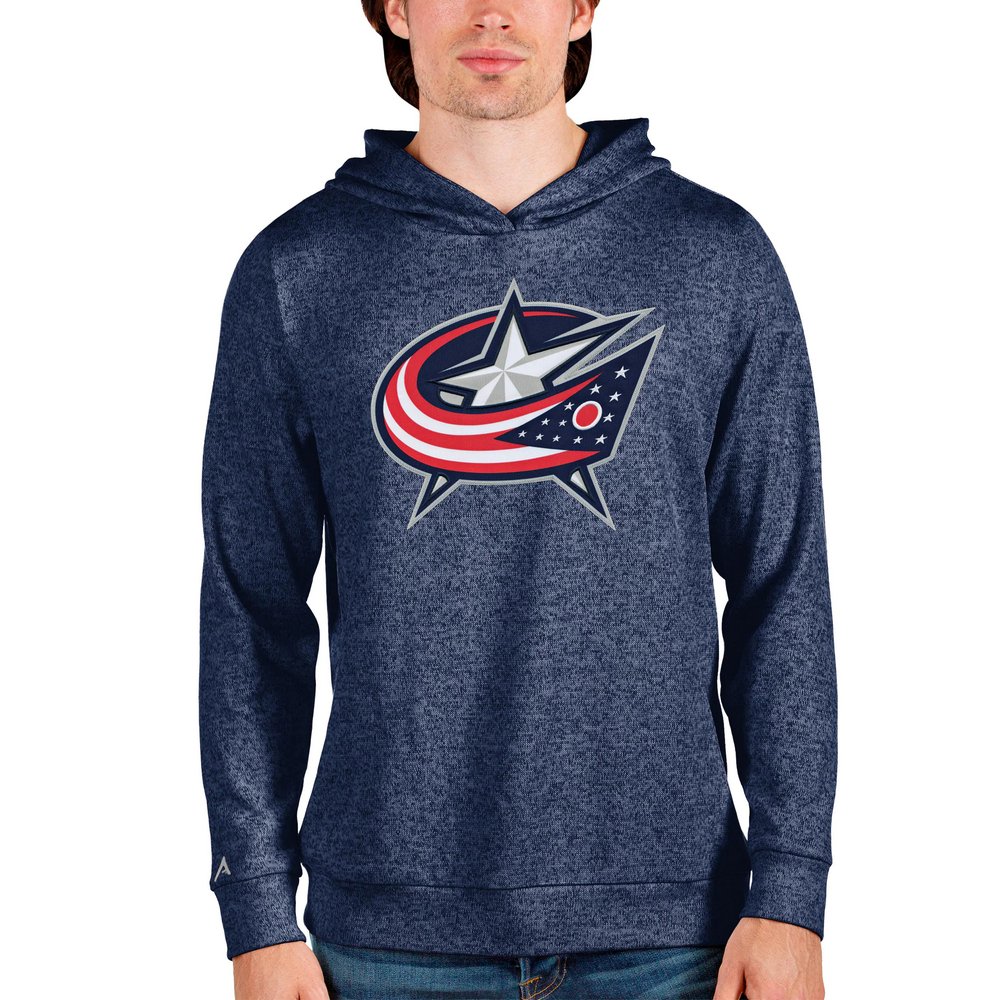 Columbus Blue Jackets Antigua Absolute Pullover Hoodie - Heathered Navy