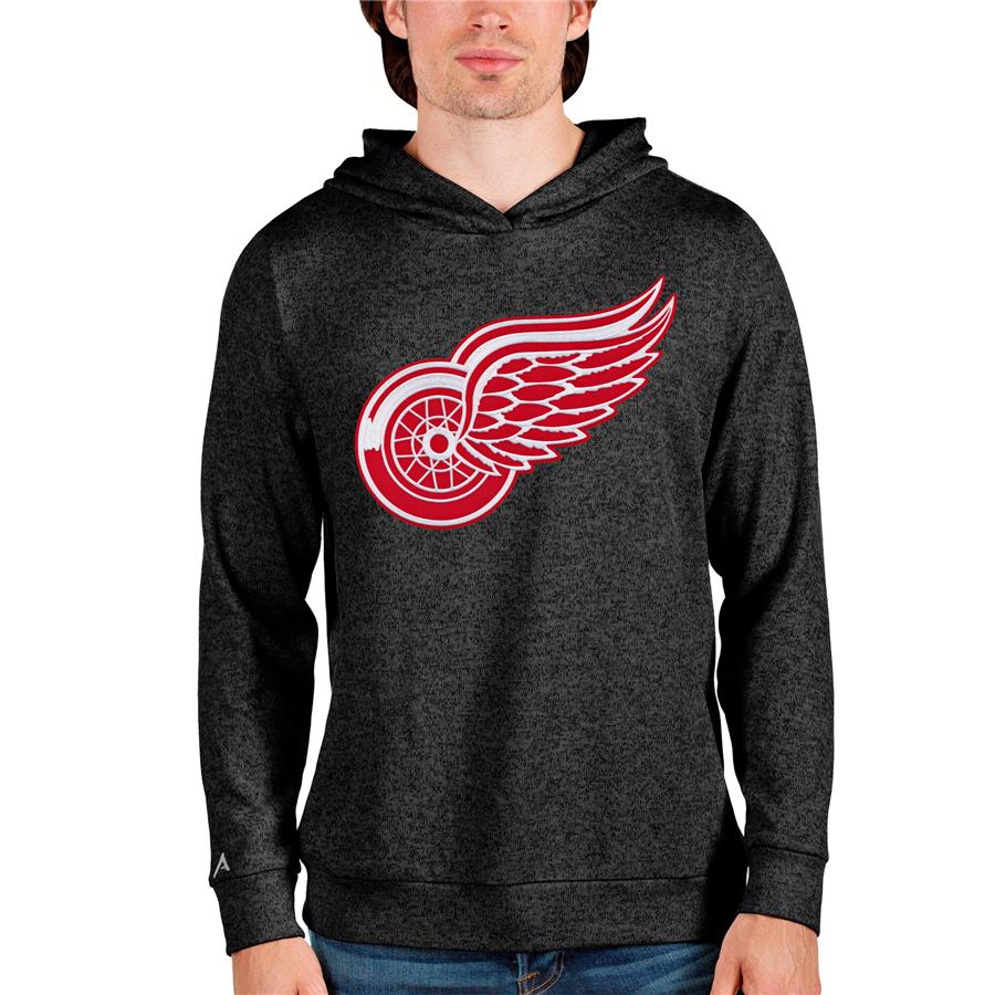 Detroit Red Wings Antigua Absolute Pullover Hoodie - Heathered Black