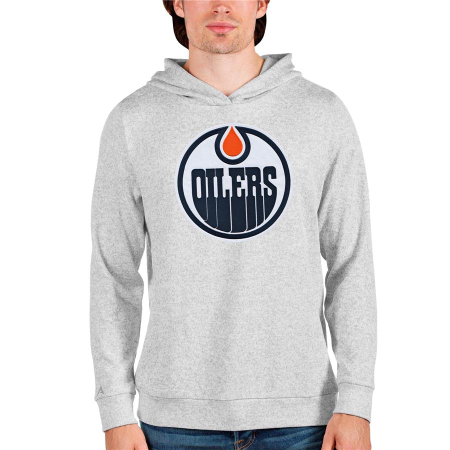 Edmonton Oilers Antigua Absolute Pullover Hoodie - Heathered Gray