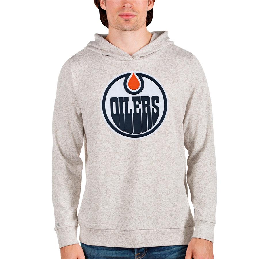 Edmonton Oilers Antigua Absolute Pullover Hoodie - Oatmeal