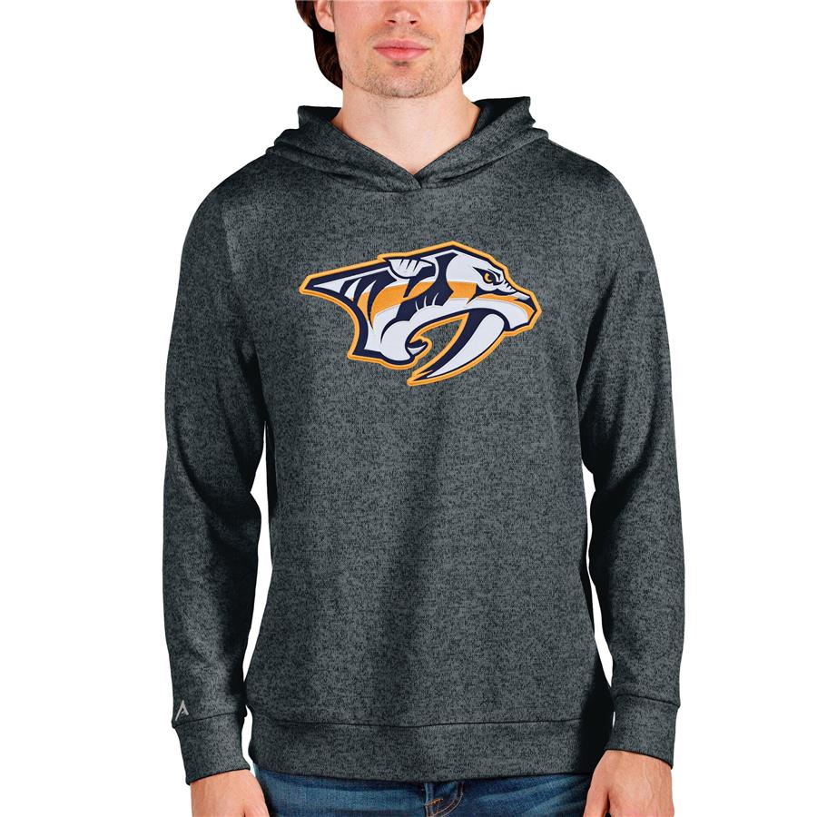 Nashville Predators Antigua Absolute Pullover Hoodie - Heathered Charcoal